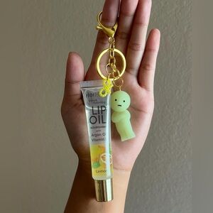 Smiski & lip oil keychain